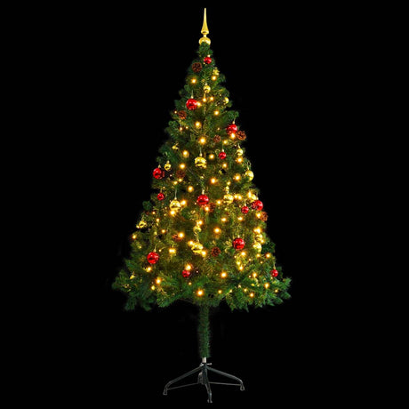 Vidaxx künstlicher Weihnachtsbaum mit Beleuchtung und Kugeln 180 cm grün