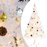 Vidaxl Kunstkerstboom mit Beleuchtung und Weihnachtsbällen 150 cm Weiß