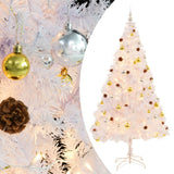 Vidaxl Kunstkerstboom mit Beleuchtung und Weihnachtsbällen 210 cm Weiß