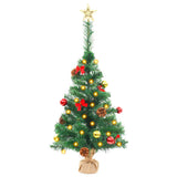 Vidaxl Kunstkerstboom mit Beleuchtung und Weihnachtsbällen 64 cm Grün