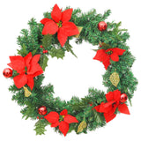 Vidaxl Weihnachtskranz mit LED -Leuchten 60 cm PVC Grün