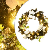 Vidaxl Weihnachtskranz mit LED -Leuchten 60 cm PVC Schwarz