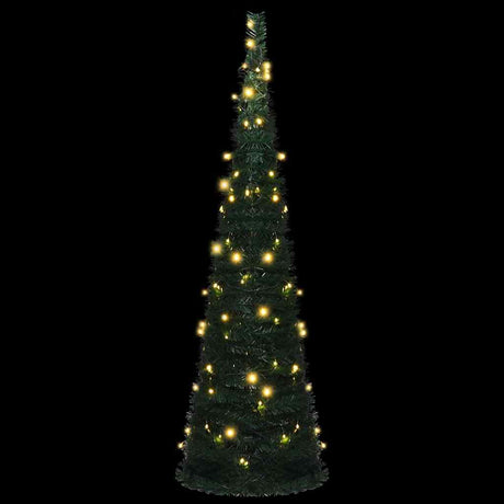 VidaXL Künstlicher Weihnachtsbaum mit Beleuchtung Pop-Up 150 cm Grün