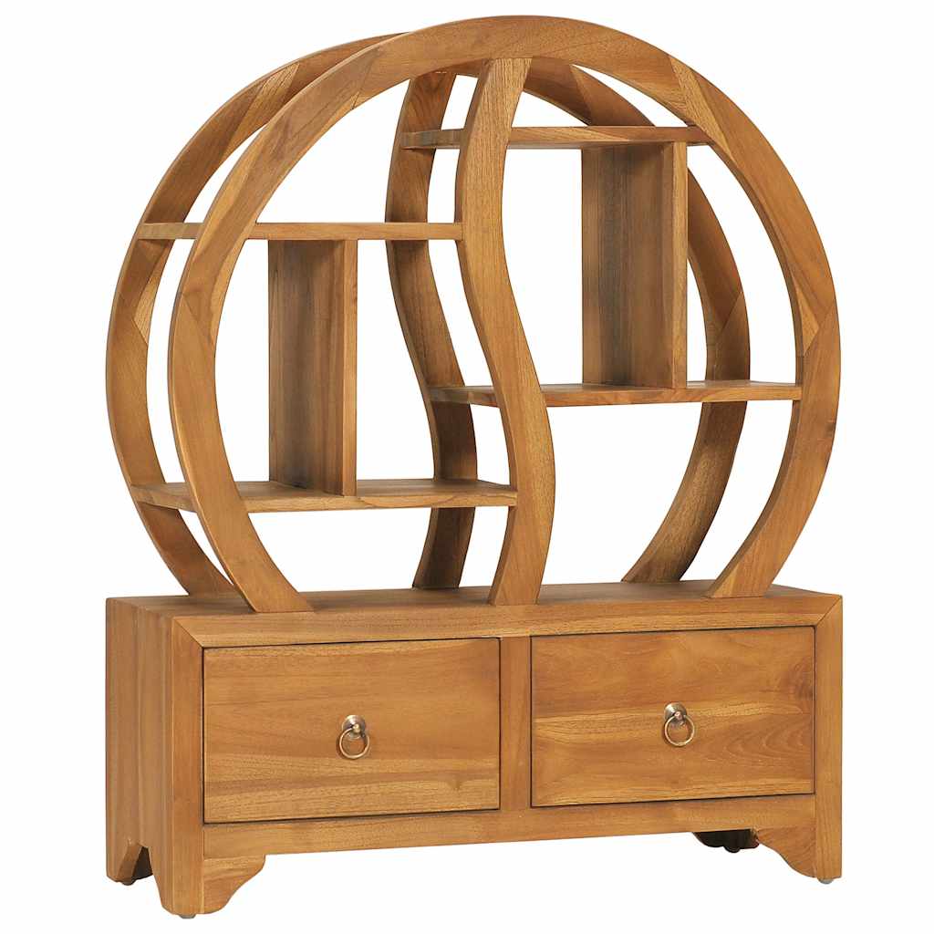 Vidaxl kast met yin yang schap 68x26x83 cm massief teakhout