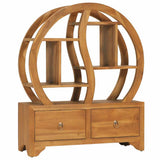 Vidaxl kast met yin yang schap 68x26x83 cm massief teakhout