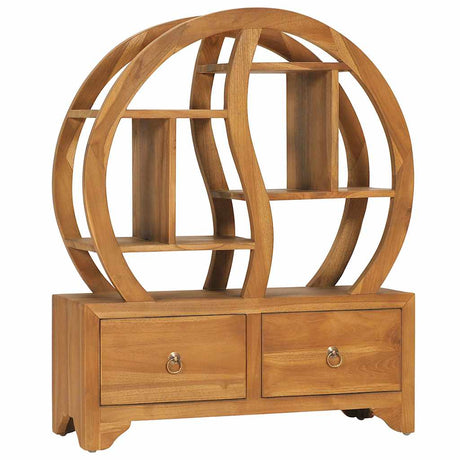 Vidaxl kast met yin yang schap 68x26x83 cm massief teakhout