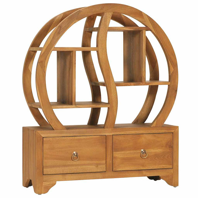 Vidaxl kast met yin yang schap 68x26x83 cm massief teakhout