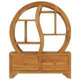 Vidaxl kast met yin yang schap 68x26x83 cm massief teakhout