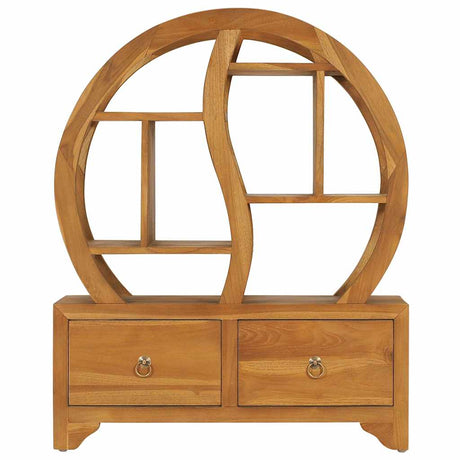 Vidaxl kast met yin yang schap 68x26x83 cm massief teakhout
