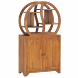 Vidaxl kast met yin yang schap 70x30x130 cm massief teakhout