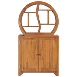 Vidaxl kast met yin yang schap 70x30x130 cm massief teakhout