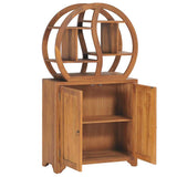 Vidaxl kast met yin yang schap 70x30x130 cm massief teakhout
