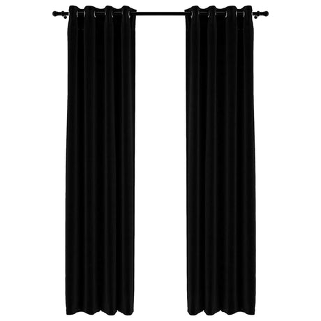 Vidaxl Vorhänge Leinen sehen verdammte Augen 2 St 140x225 cm schwarz aus