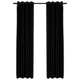Vidaxl Vorhänge Leinen sehen verdammte Augen 2 St 140x245 cm schwarz aus