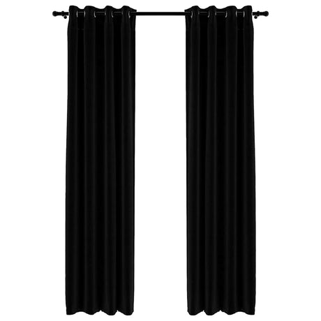 Vidaxl Vorhänge Leinen sehen verdammte Augen 2 St 140x245 cm schwarz aus