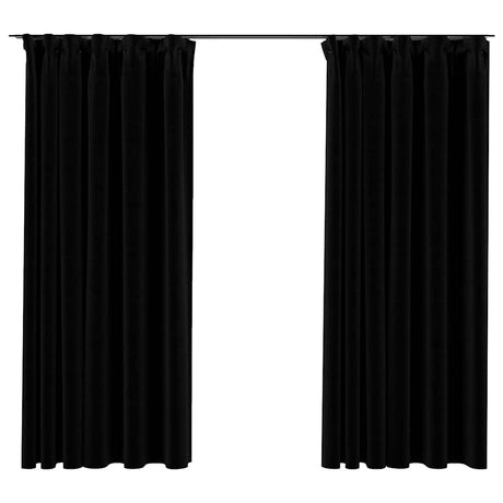Vidaxl Vorhänge Leinen sehen verdammt haken 2 ST 140x175 cm Schwarz aus