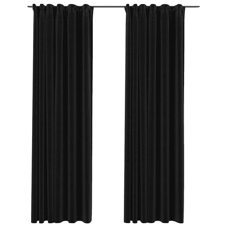 VIDAXL -Vorhänge Leinen verdämmen Haken 2 ST 140x225 cm Anthrazit