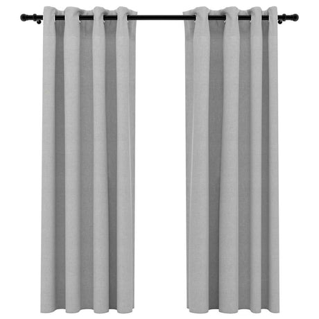 Vidaxl Vorhänge Leinen sehen verdammt schädliche Augen aus 2 St 140x175 cm grau