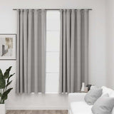Vidaxl Vorhänge Leinen -Look Blackout Haken 2 ST 140x175 cm Grau