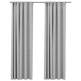 VIDAXL -Vorhänge Leinen sehen verdammte Haken 2 PCs 140x245 cm Grau aus