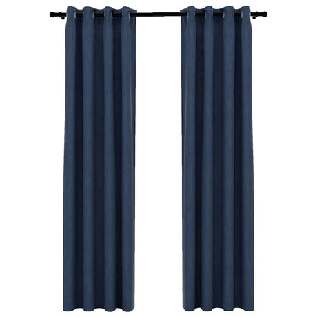 Vidaxl Vorhänge Leinen sehen verdammte Augen aus 2 St 140x225 cm blau
