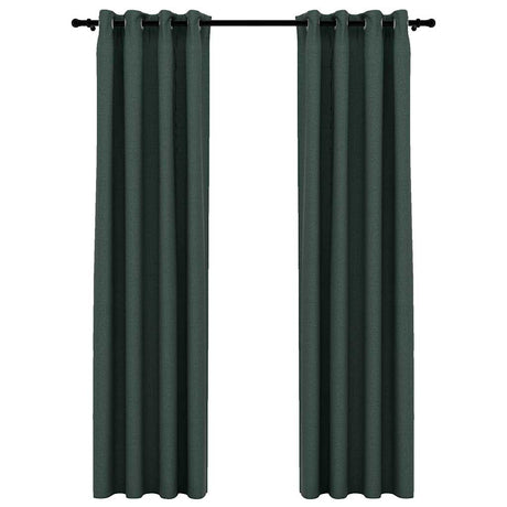 Vidaxl Vorhänge Leinen sehen verdammt schädliche Augen aus 2 St 140x225 cm Grün