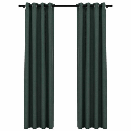 Vidaxl Vorhänge Leinen sehen verdammt schädliche Augen aus 2 St 140x245 cm Grün