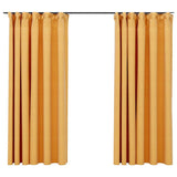 Vidaxl Vorhänge Leinenook Blackout Haken 2 ST 140x175 cm Gelb