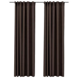 Vidaxl Vorhänge Leinenook Blackout Haken 2 PCs 140x225 cm Taupe