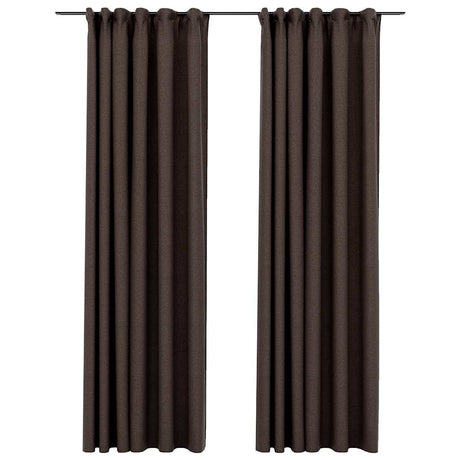 Vidaxl Vorhänge Leinenook Blackout Haken 2 PCs 140x225 cm Taupe