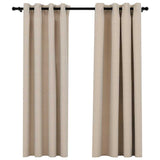 Vidaxl Vorhänge Leinen sehen verdammte Augen aus 2 St 140x175 cm Beige