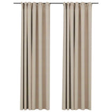 Vidaxl Vorhänge Leinenook Blackout Haken 2 ST 140x225 cm Beige