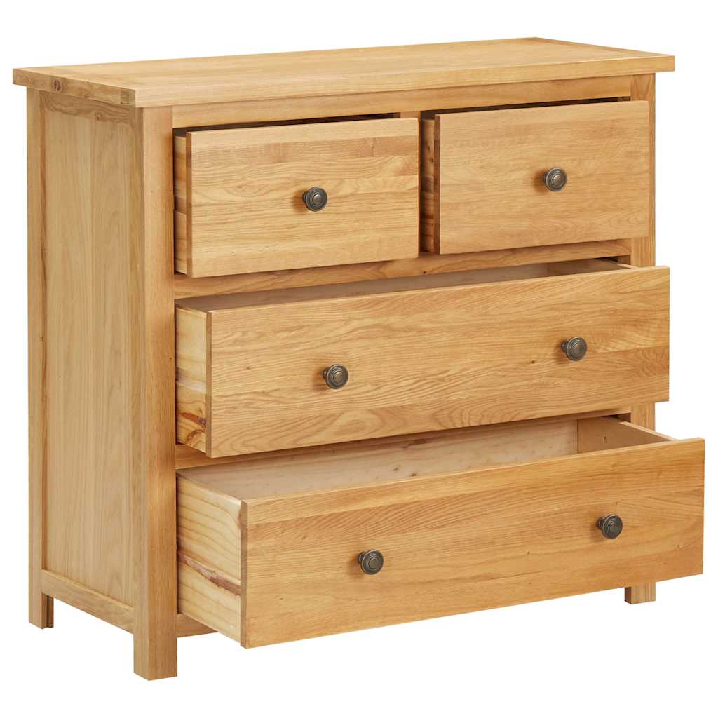 Vidaxl ladekast 80x33,5x75 cm massief eikenhout