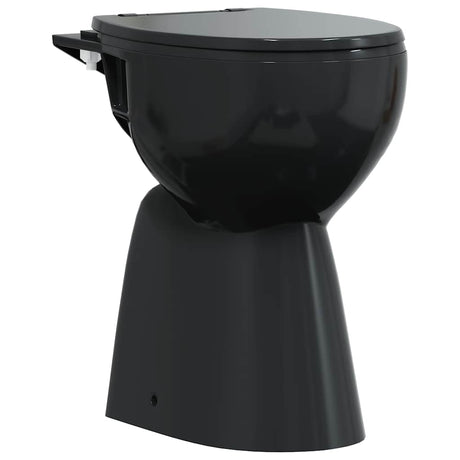 VidaXL spülrandloses WC 7 cm Extrahöhe Soft-Close Keramik Schwarz