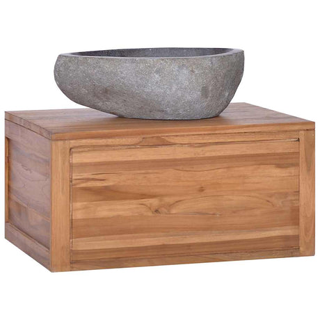 Vidaxl badkamerwandkast 60x45x30 cm massief teakhout