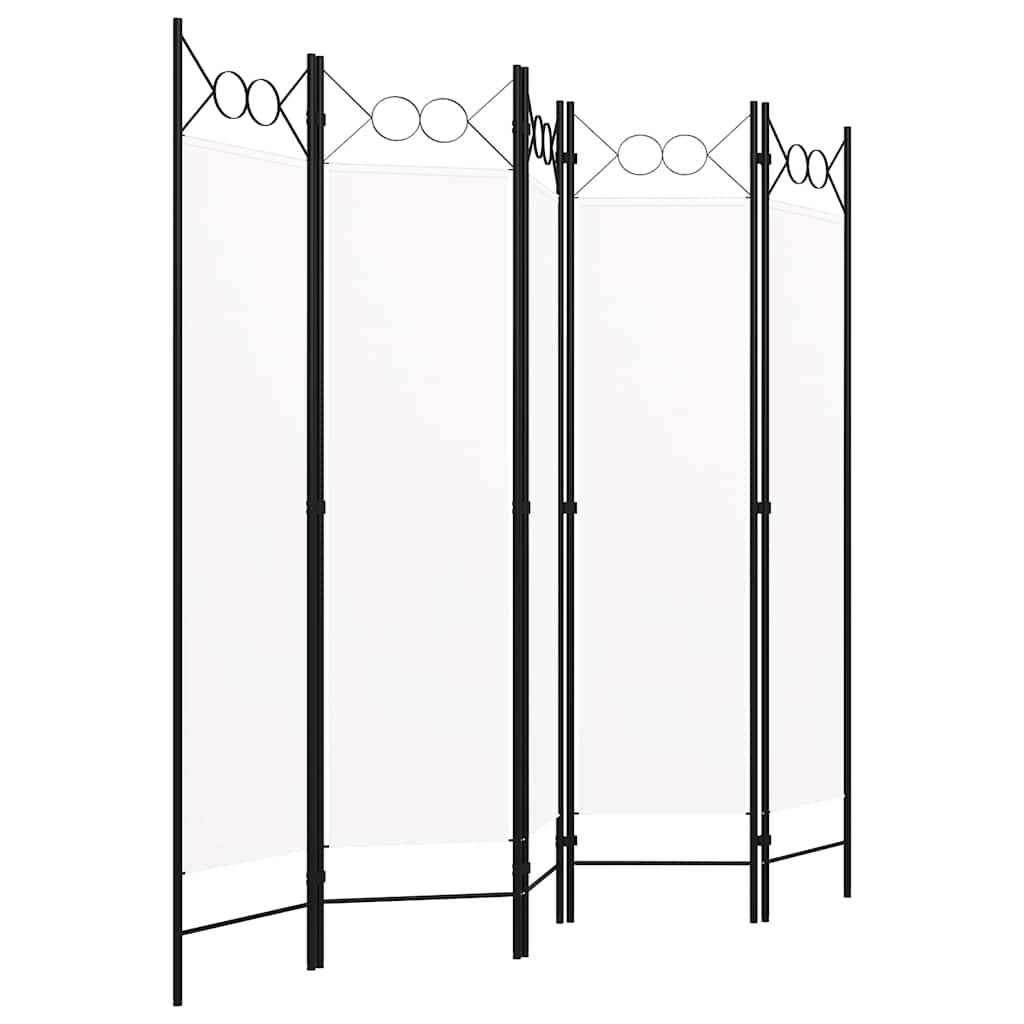 Vidaxl kamerscherm met 5 panelen 200x180 cm wit