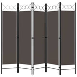 Vidaxl kamerscherm met 5 panelen 200x180 cm antraciet