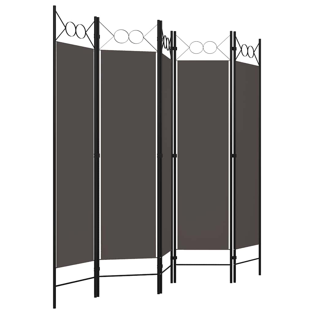 Vidaxl kamerscherm met 5 panelen 200x180 cm antraciet