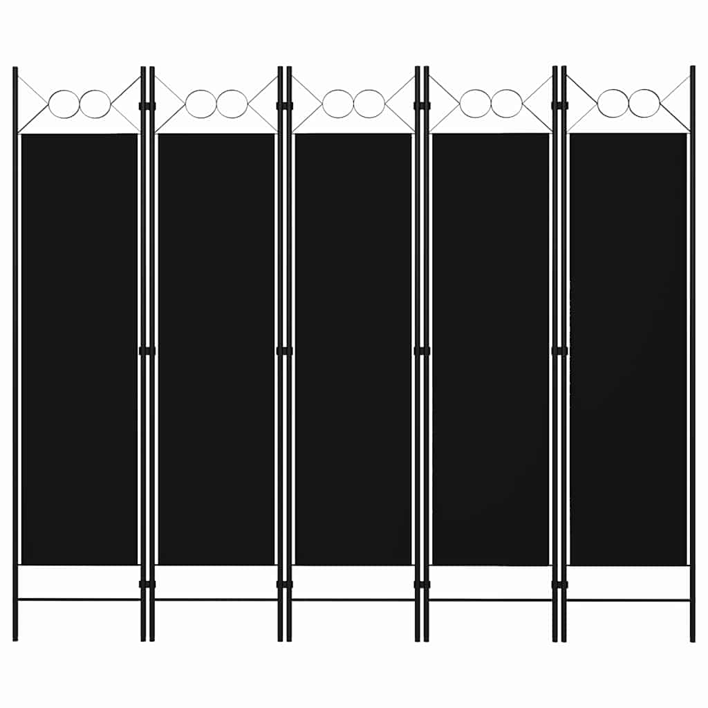 Vidaxl kamerscherm met 5 panelen 200x180 cm zwart