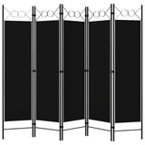 Vidaxl kamerscherm met 5 panelen 200x180 cm zwart