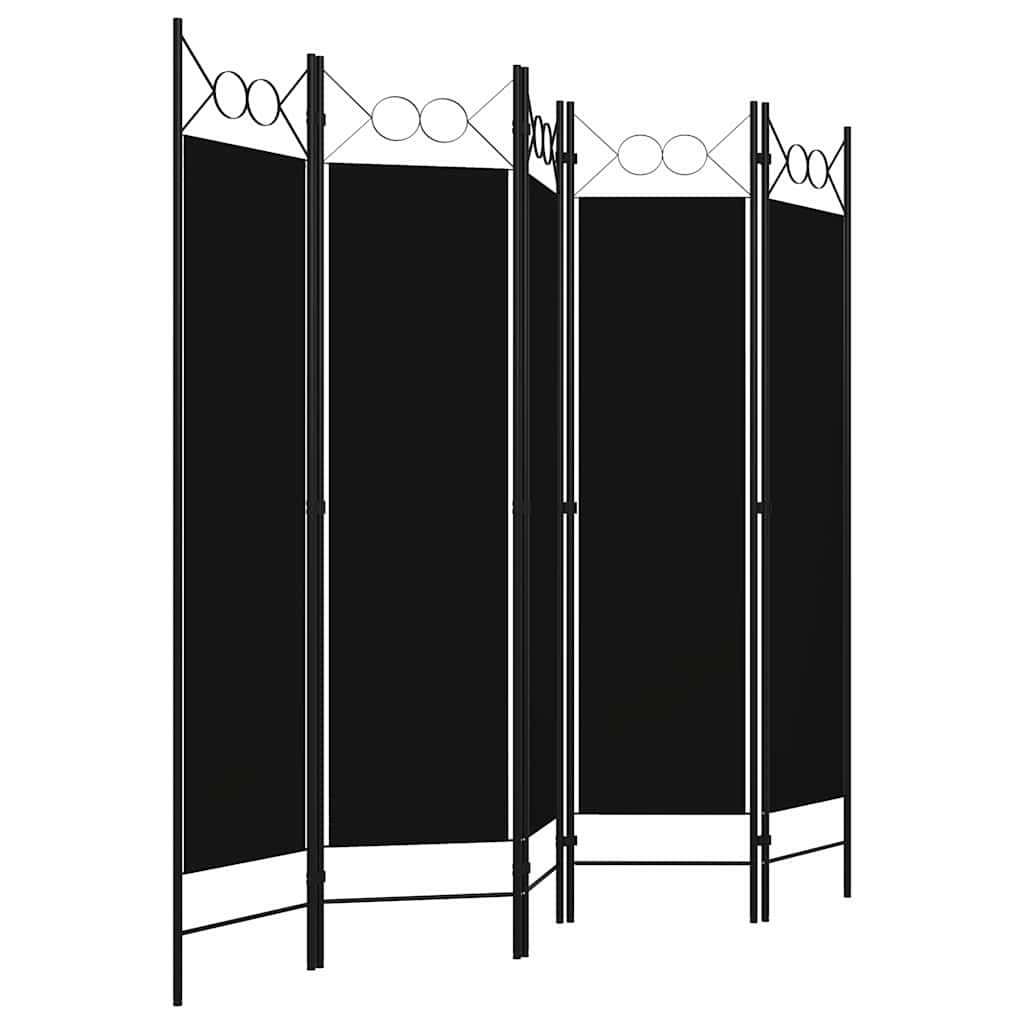 Vidaxl kamerscherm met 5 panelen 200x180 cm zwart