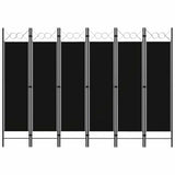 Vidaxl kamerscherm met 6 panelen 240x180 cm zwart