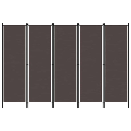 Vidaxl kamerscherm met 5 panelen 250x180 cm bruin