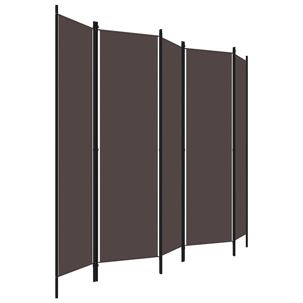 Vidaxl kamerscherm met 5 panelen 250x180 cm bruin