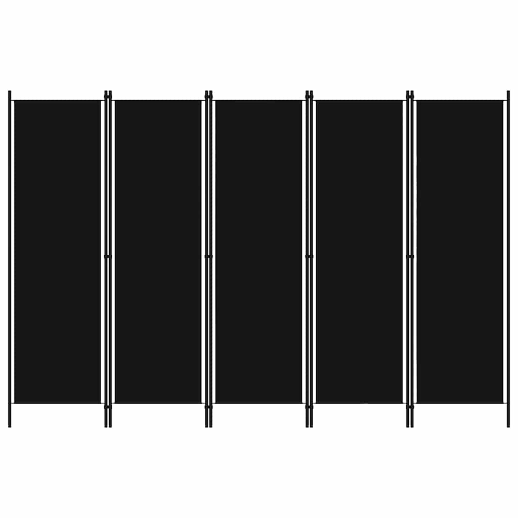 Vidaxl kamerscherm met 5 panelen 250x180 cm zwart