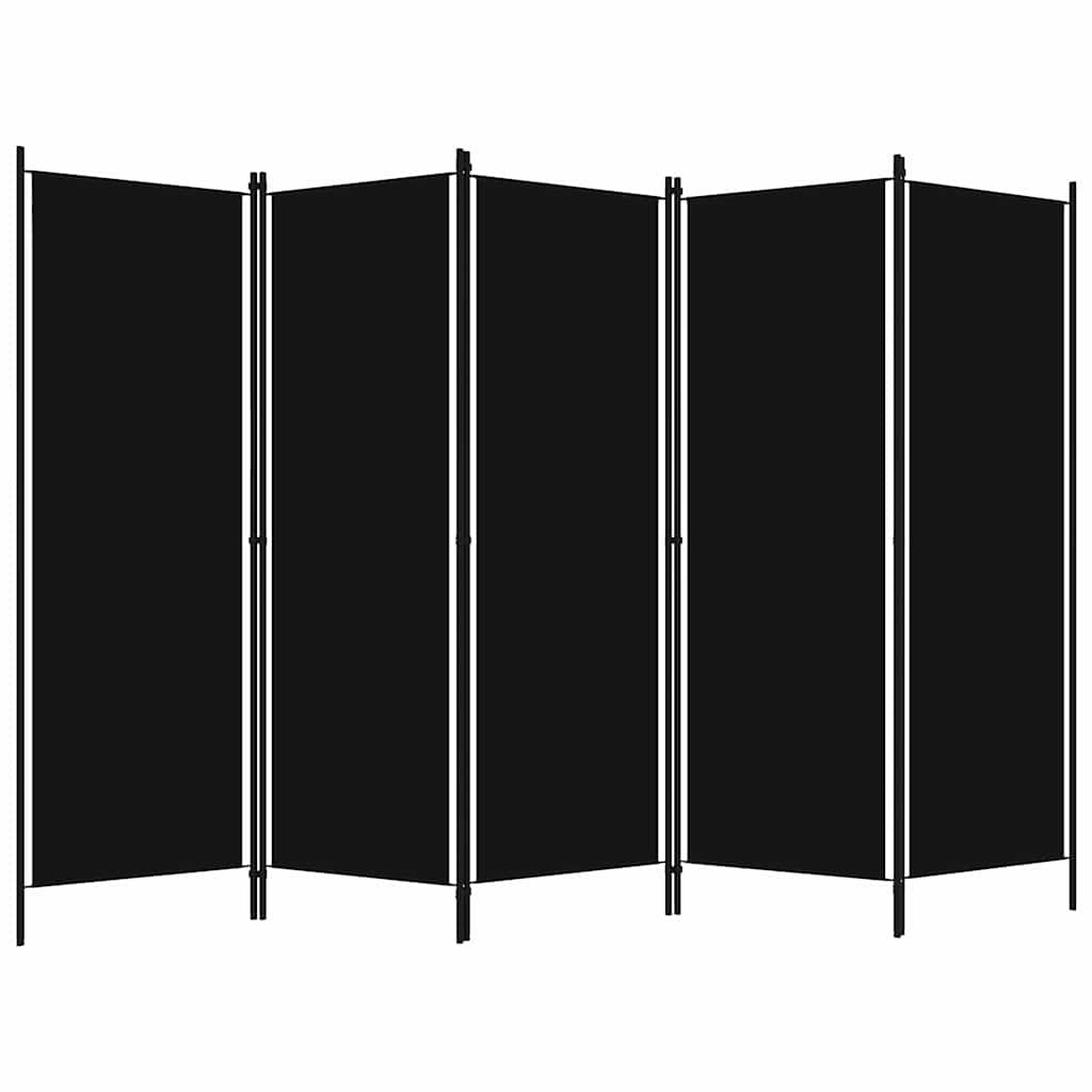 Vidaxl kamerscherm met 5 panelen 250x180 cm zwart