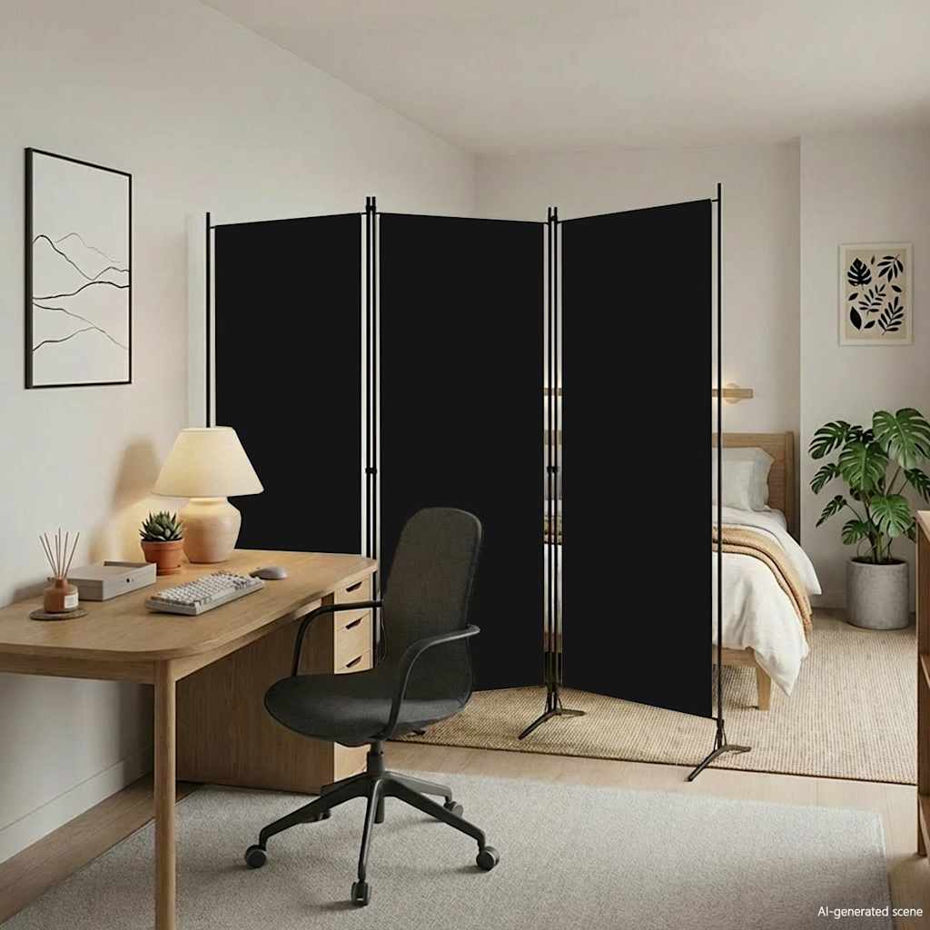 Vidaxl kamerscherm met 3 panelen 260x180 cm zwart