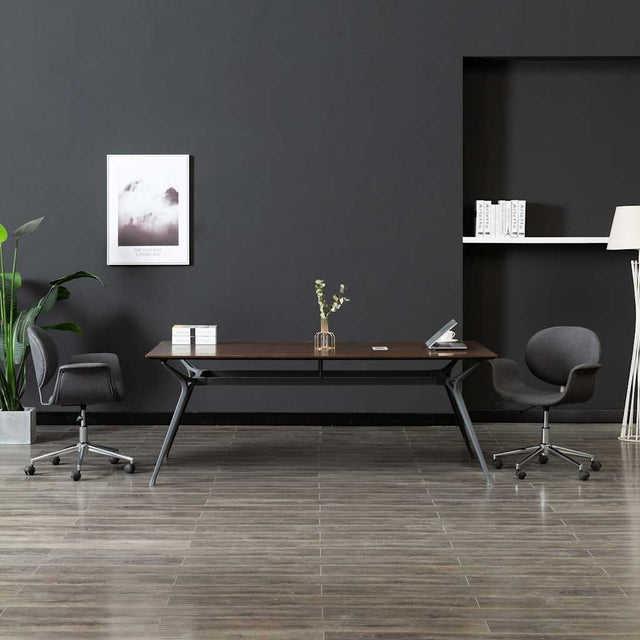 Vidaxl eetkamerstoelen draaibaar 2 st stof grijs