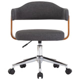 Vidaxl eetkamerstoelen 2 st draaibaar gebogen hout en stof grijs