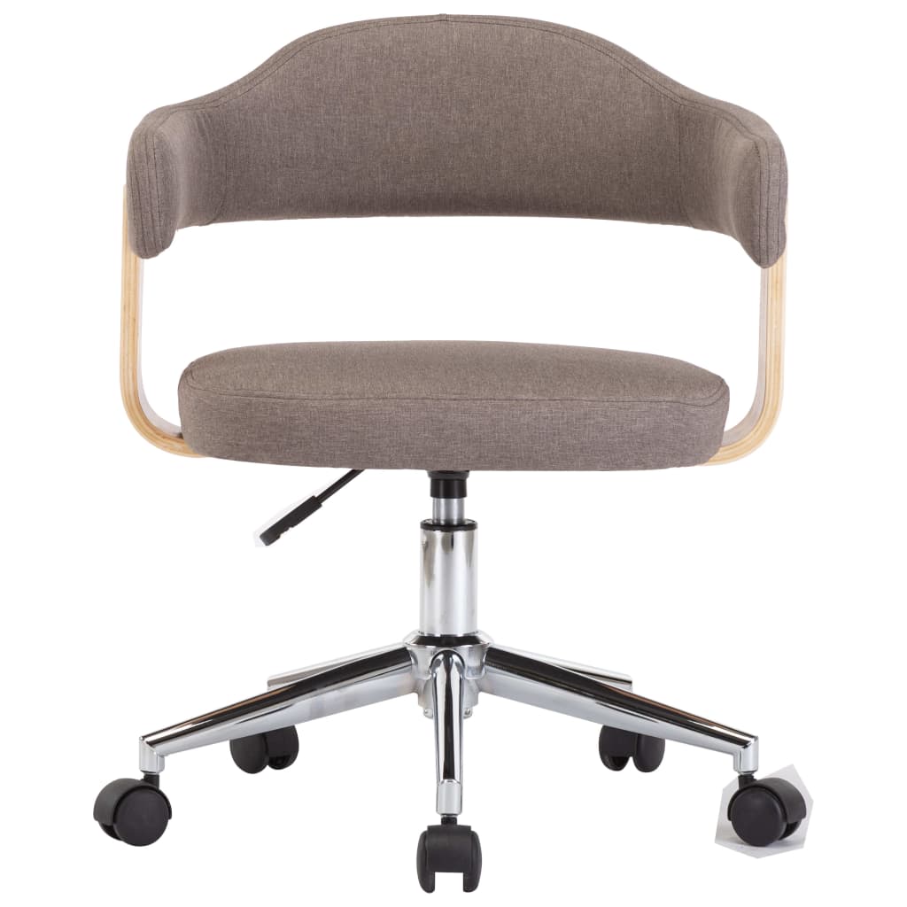 Vidaxl eetkamerstoelen draaibaar 2 st gebogen hout en stof taupe